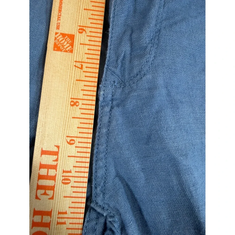 CANDA Linen Trousers Mens 38x30 Blue Excellent Straight Fit Lightweight